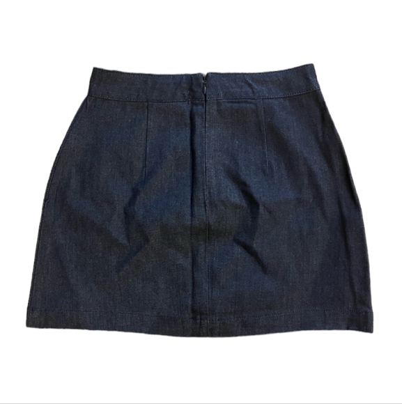 NWT WeWoreWhat Denim Mini Skirt Indigo Comfort Raw Blue Women's S XS - Picture 3 of 6